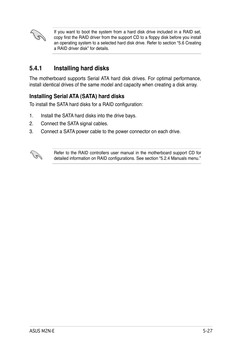 1 installing hard disks | Asus M2Ne User Manual | Page 137 / 146