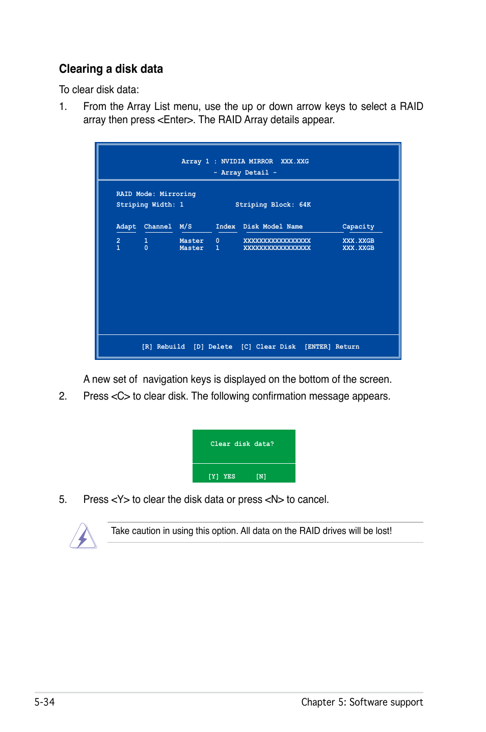 Clearing a disk data | Asus M2Ne User Manual | Page 144 / 146