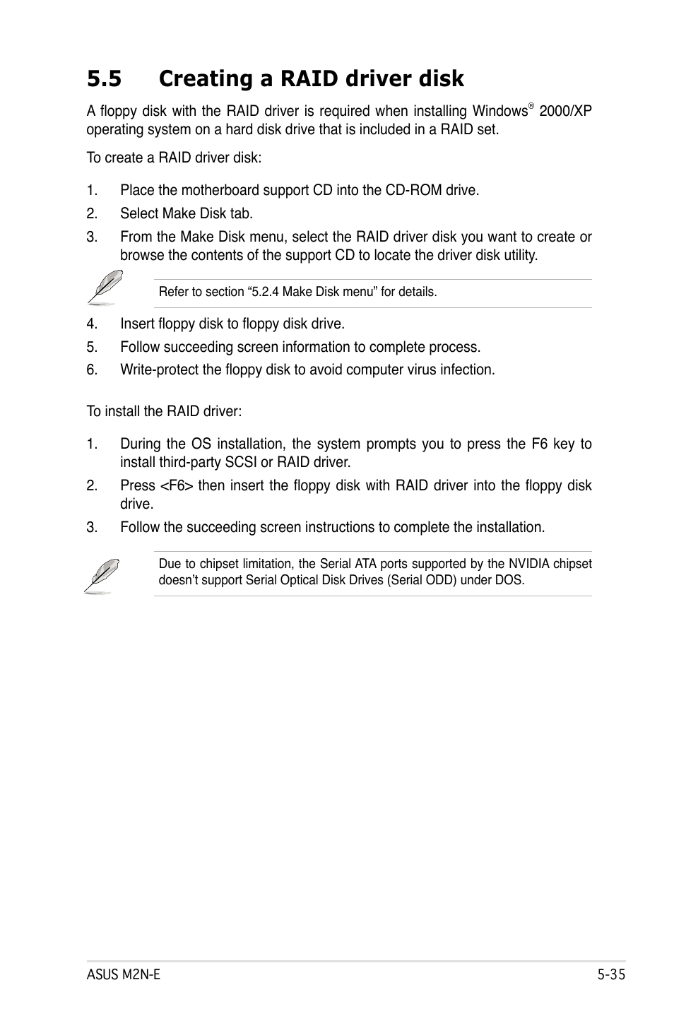 5 creating a raid driver disk | Asus M2Ne User Manual | Page 145 / 146