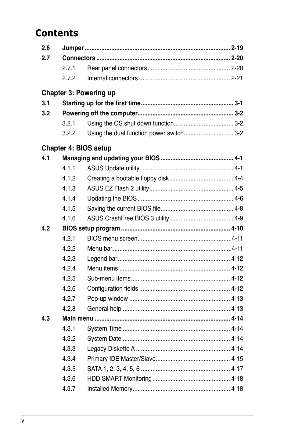 Asus M2Ne User Manual | Page 4 / 146