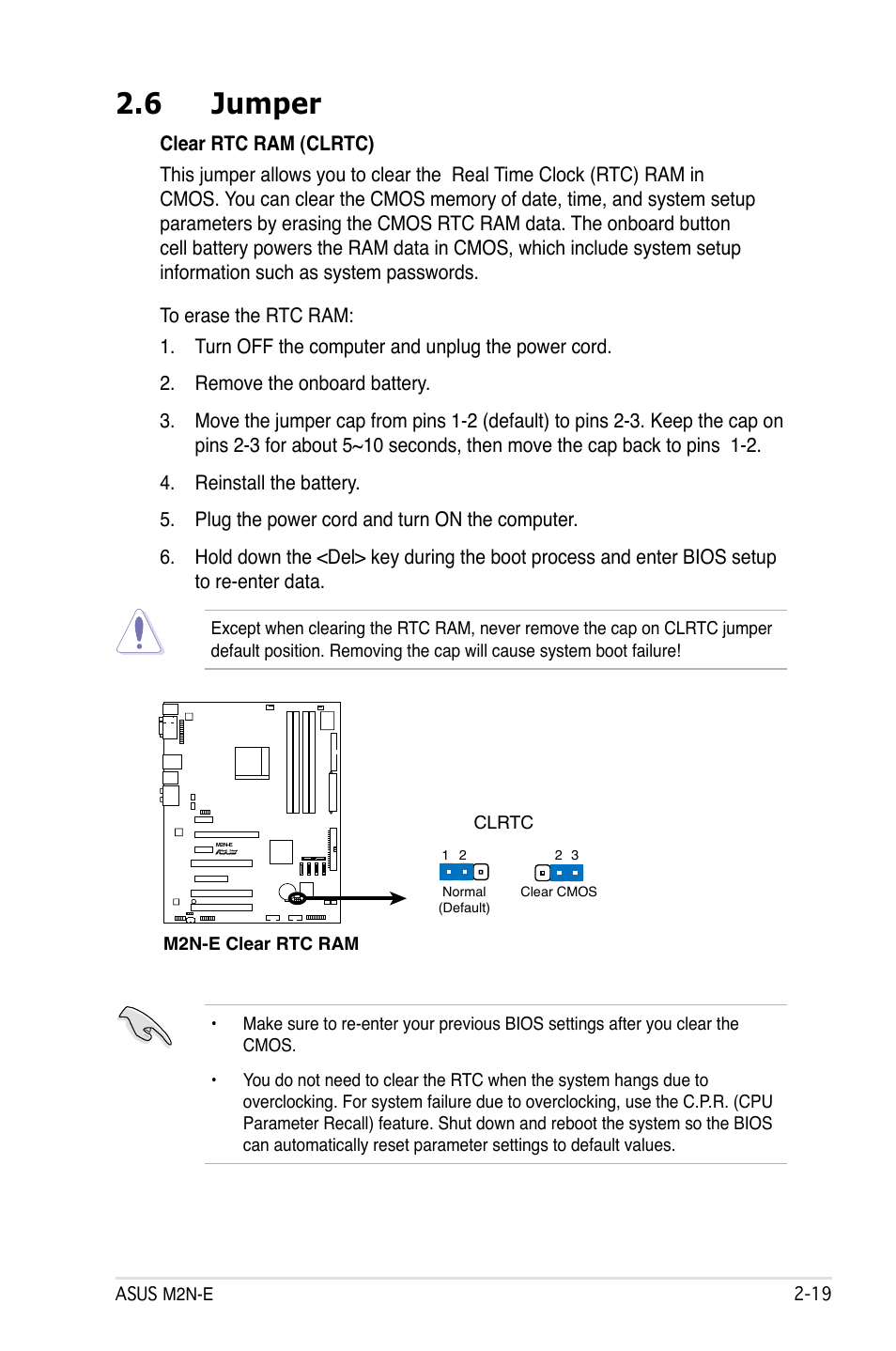 6 jumper | Asus M2Ne User Manual | Page 43 / 146