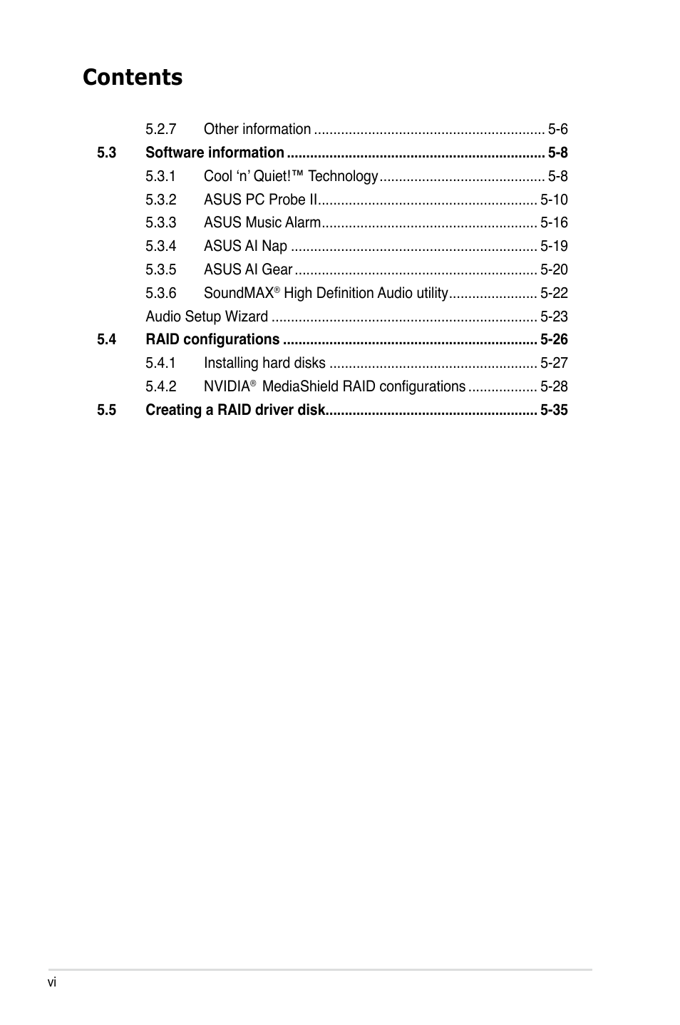 Asus M2Ne User Manual | Page 6 / 146