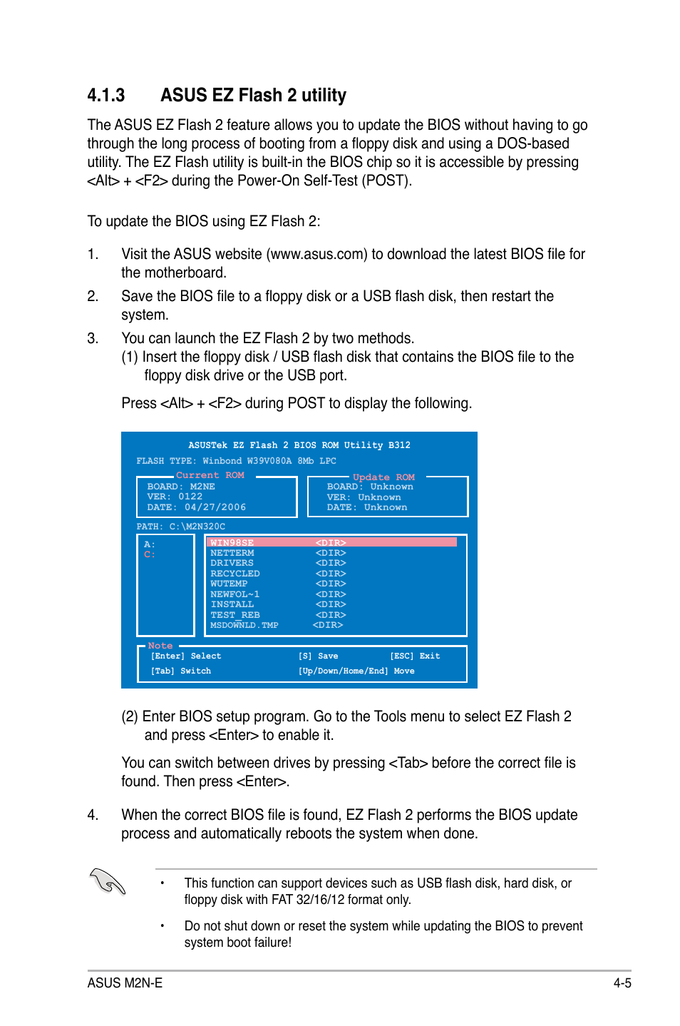 3 asus ez flash 2 utility | Asus M2Ne User Manual | Page 65 / 146