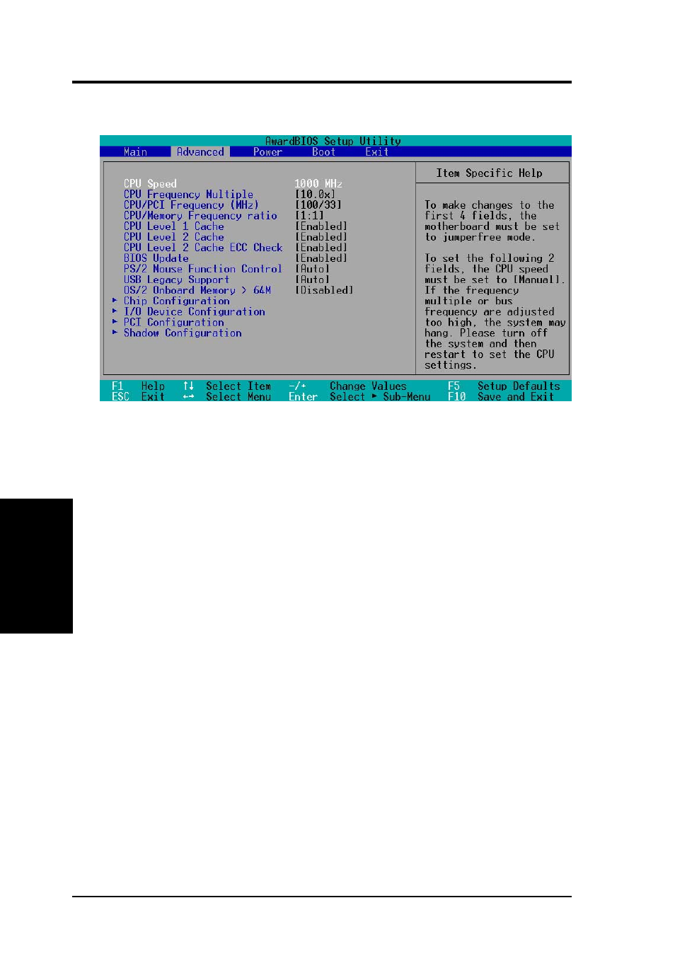 Bios setup, 4 advanced menu | Asus A7S-VM User Manual | Page 54 / 90