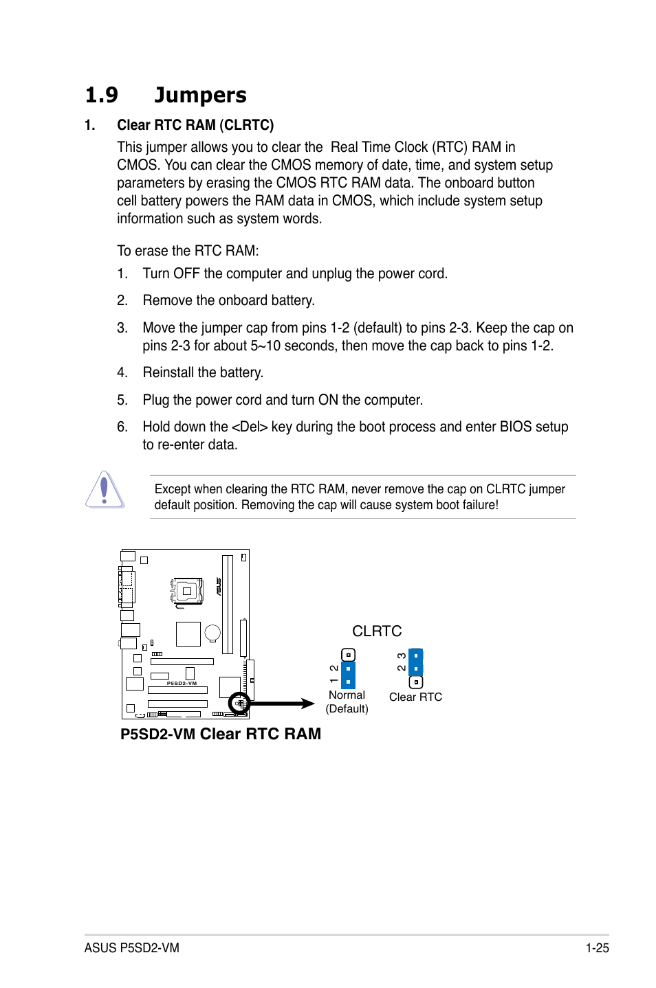 9 jumpers | Asus P5SD2-VM User Manual | Page 37 / 94