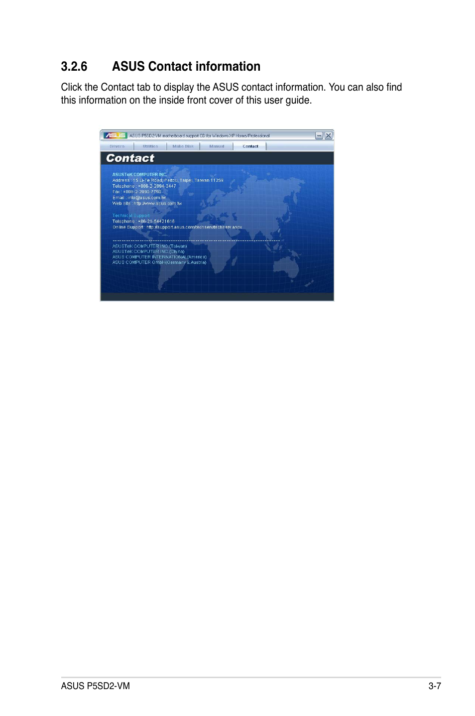 6 asus contact information | Asus P5SD2-VM User Manual | Page 89 / 94