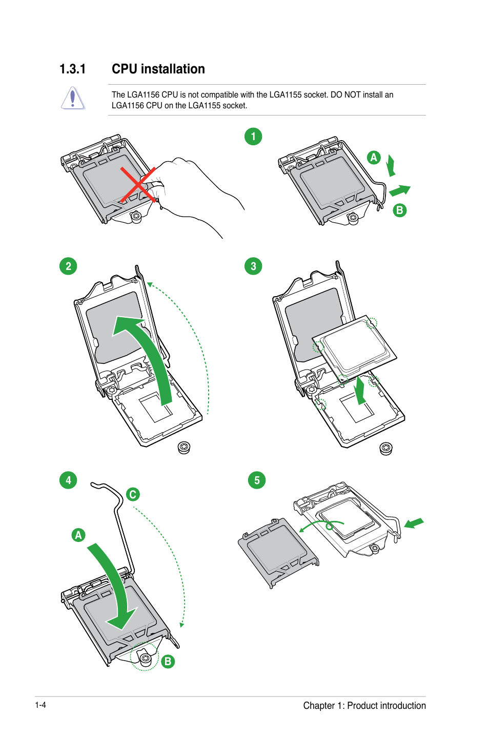 1 cpu installation | Asus H61M-PRO User Manual | Page 12 / 64