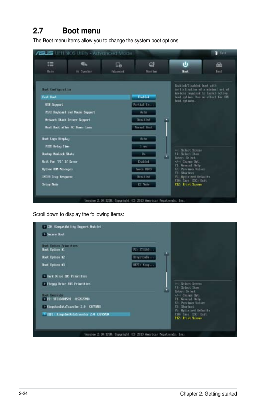 7 boot menu, Boot menu -24 | Asus H61M-PRO User Manual | Page 52 / 64