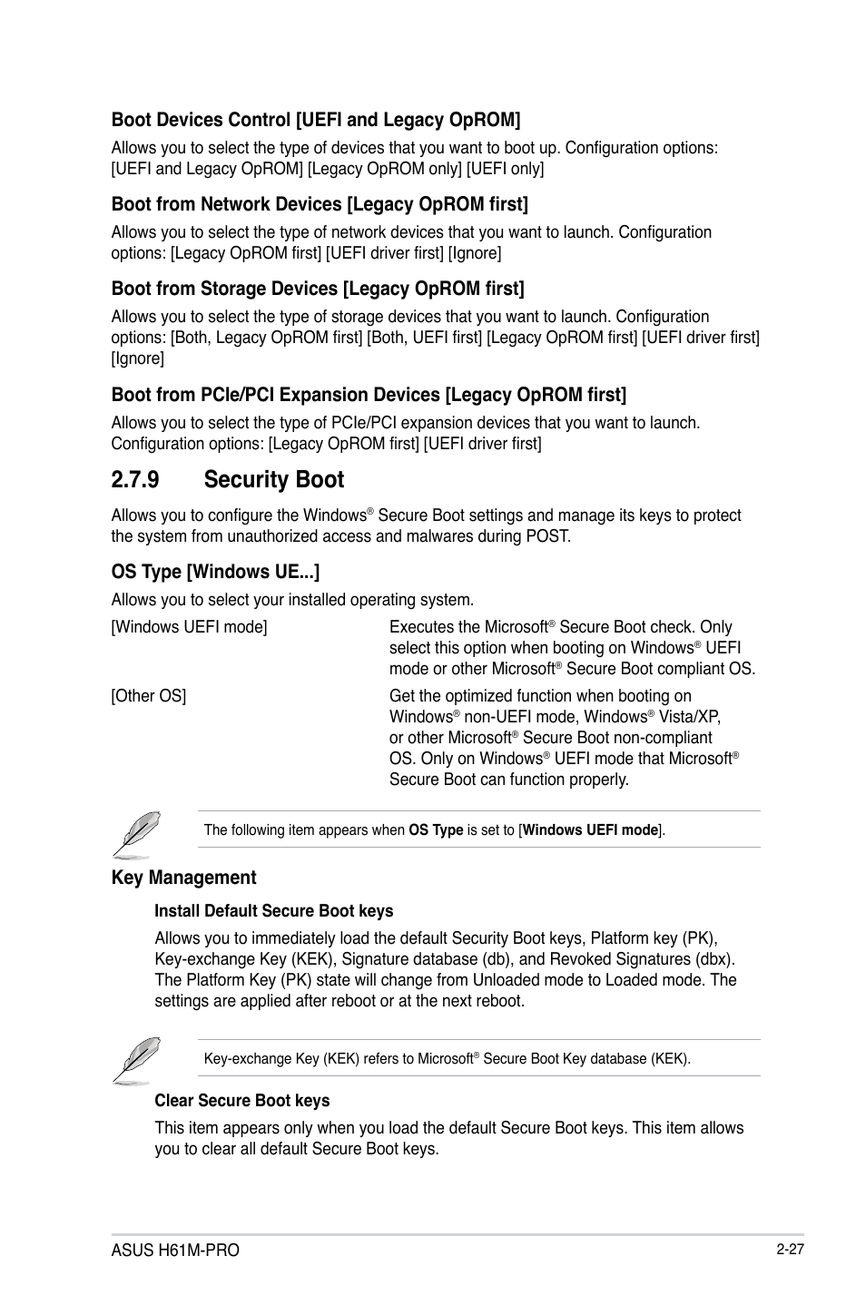 9 security boot | Asus H61M-PRO User Manual | Page 55 / 64