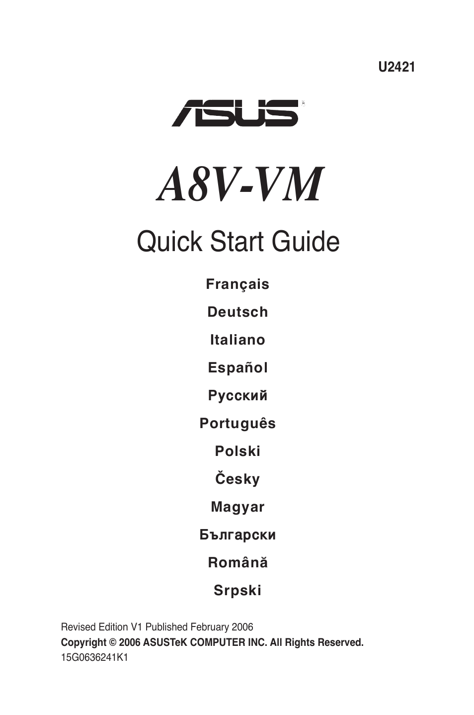 Asus A8V-VM User Manual | 38 pages