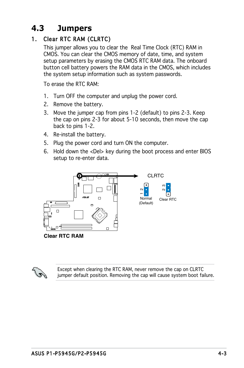 3 jumpers | Asus P1-P5945G User Manual | Page 48 / 92