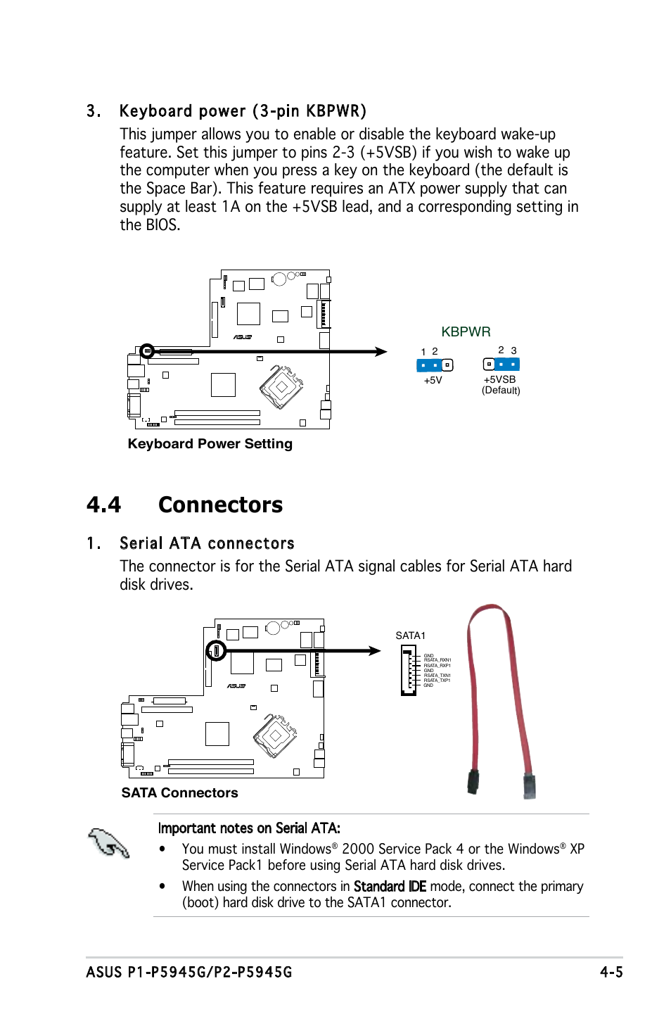 4 connectors | Asus P1-P5945G User Manual | Page 50 / 92