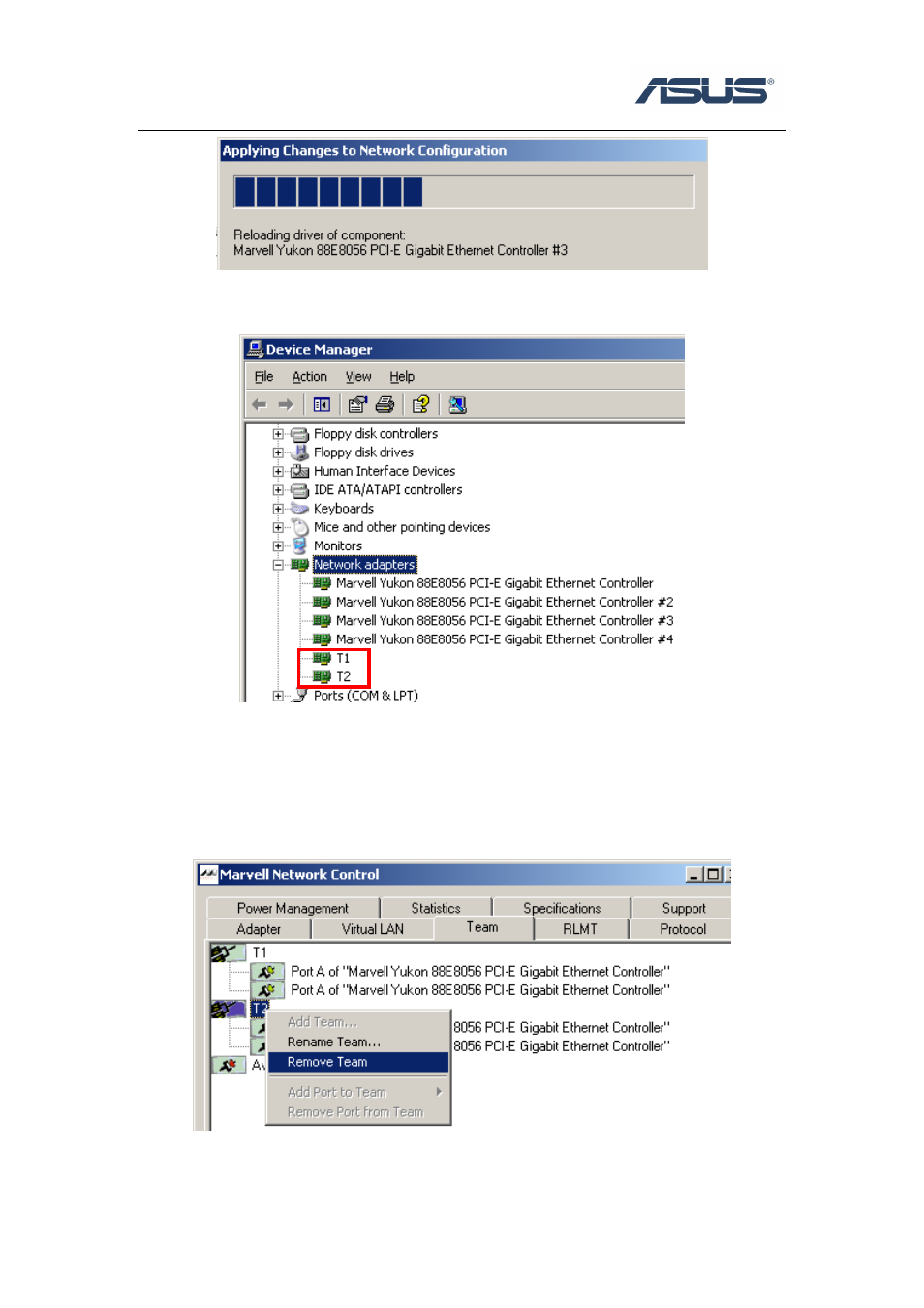 2 remove team, Remove team | Asus P5M2P-E/4L User Manual | Page 11 / 12