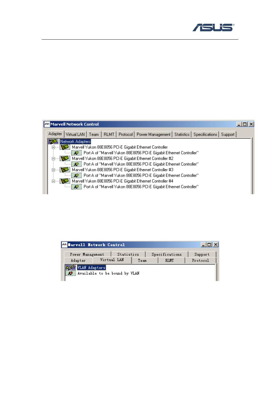 3 tabs introduction, 1 adapter, 2 virtual lan | 3 team, Tabs introduction, Adapter, Virtual lan, Team, 3 tabs introduction 1.3.1 adapter | Asus P5M2P-E/4L User Manual | Page 4 / 12