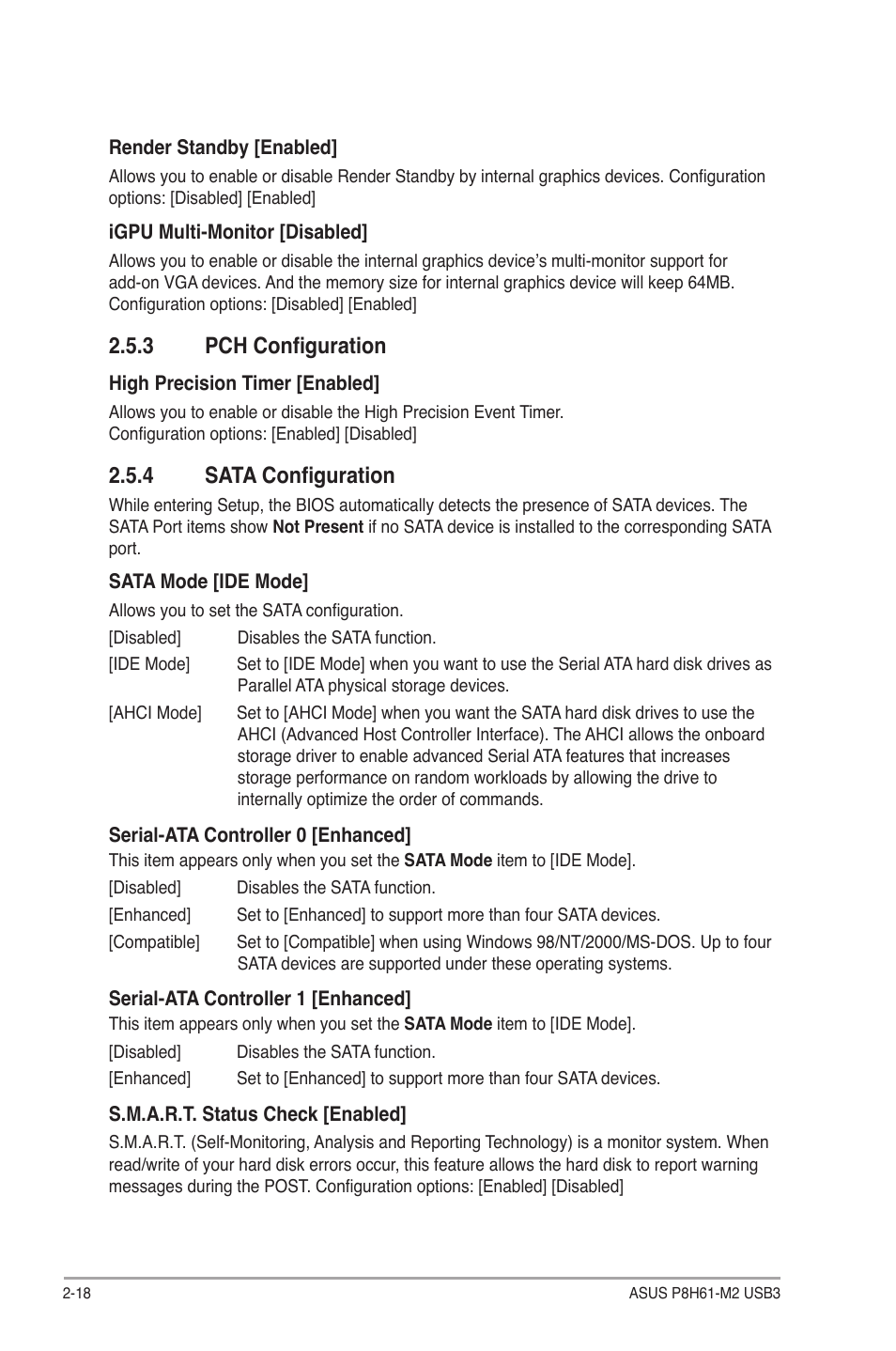 3 pch configuration, 4 sata configuration, Pch configuration -18 | Sata configuration -18 | Asus P8H61-M2 USB3 User Manual | Page 50 / 62