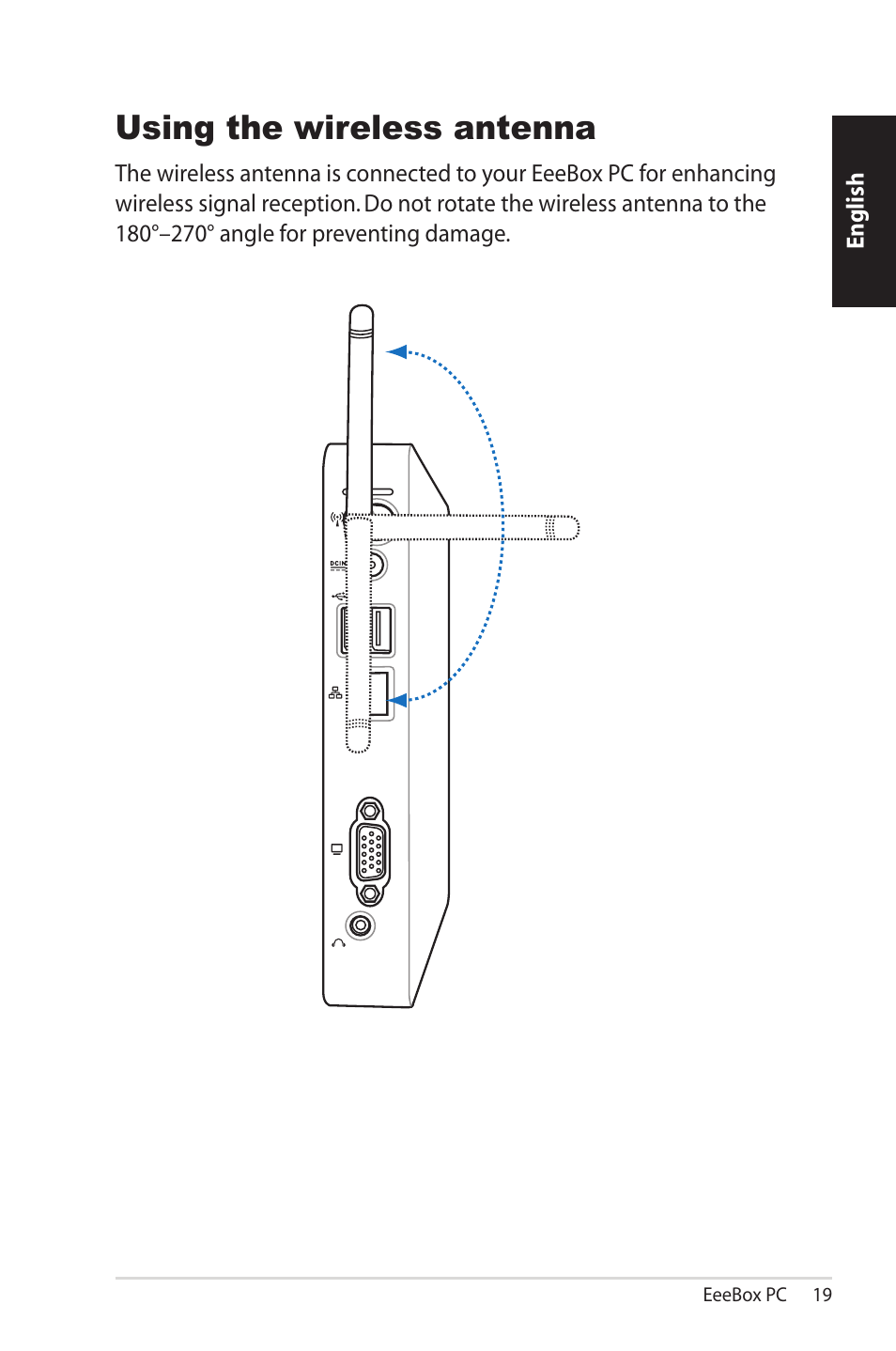 Using the wireless antenna | Asus EB1007 User Manual | Page 19 / 102