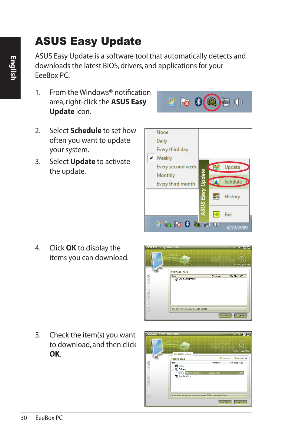 Asus easy update | Asus EB1007 User Manual | Page 30 / 102