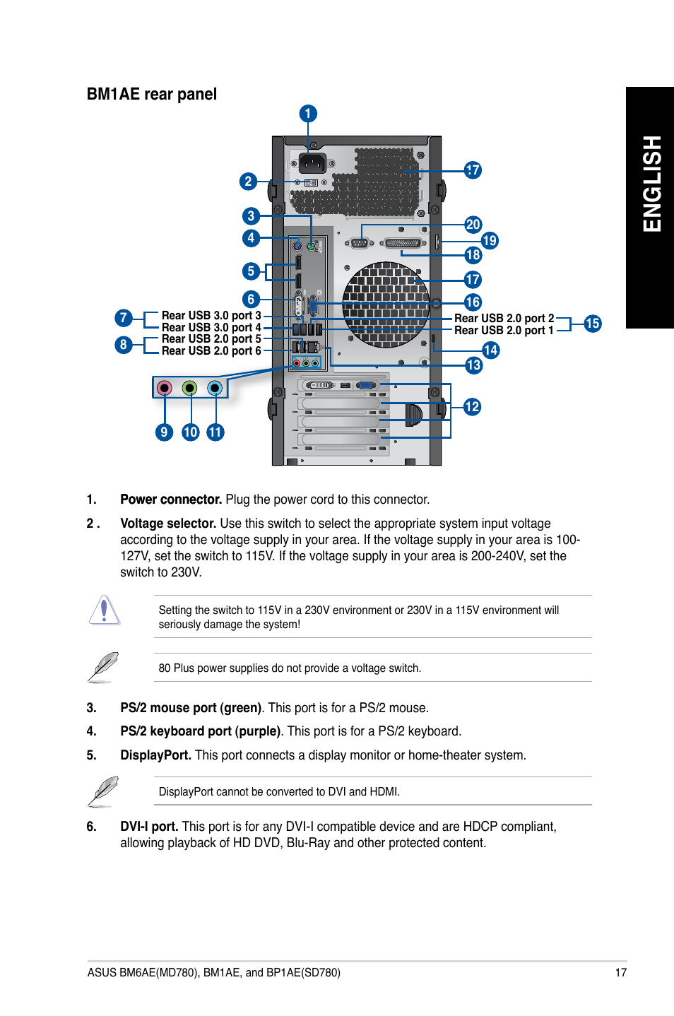 En gl is h en gl is h | Asus BP1AE User Manual | Page 17 / 100