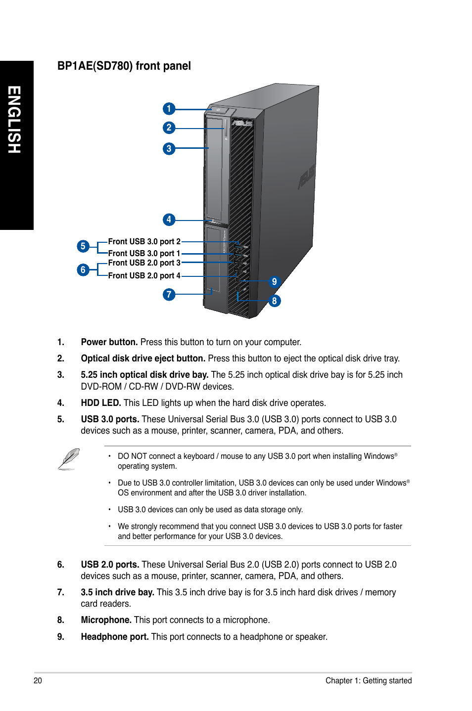 En gl is h en gl is h en gl is h en gl is h | Asus BP1AE User Manual | Page 20 / 100