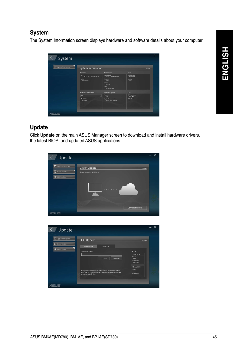 En gl is h en gl is h | Asus BP1AE User Manual | Page 45 / 100