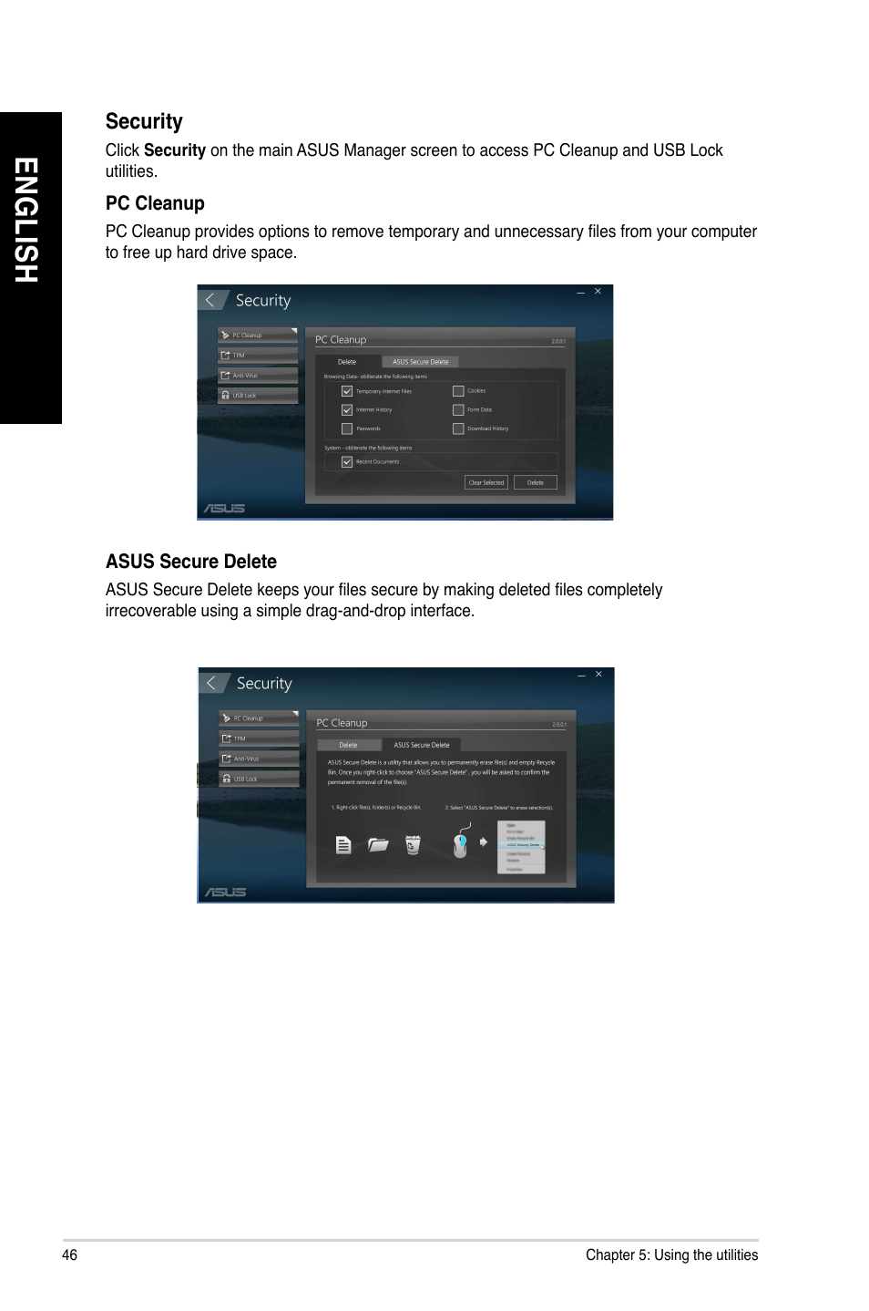 En gl is h en gl is h en gl is h en gl is h | Asus BP1AE User Manual | Page 46 / 100