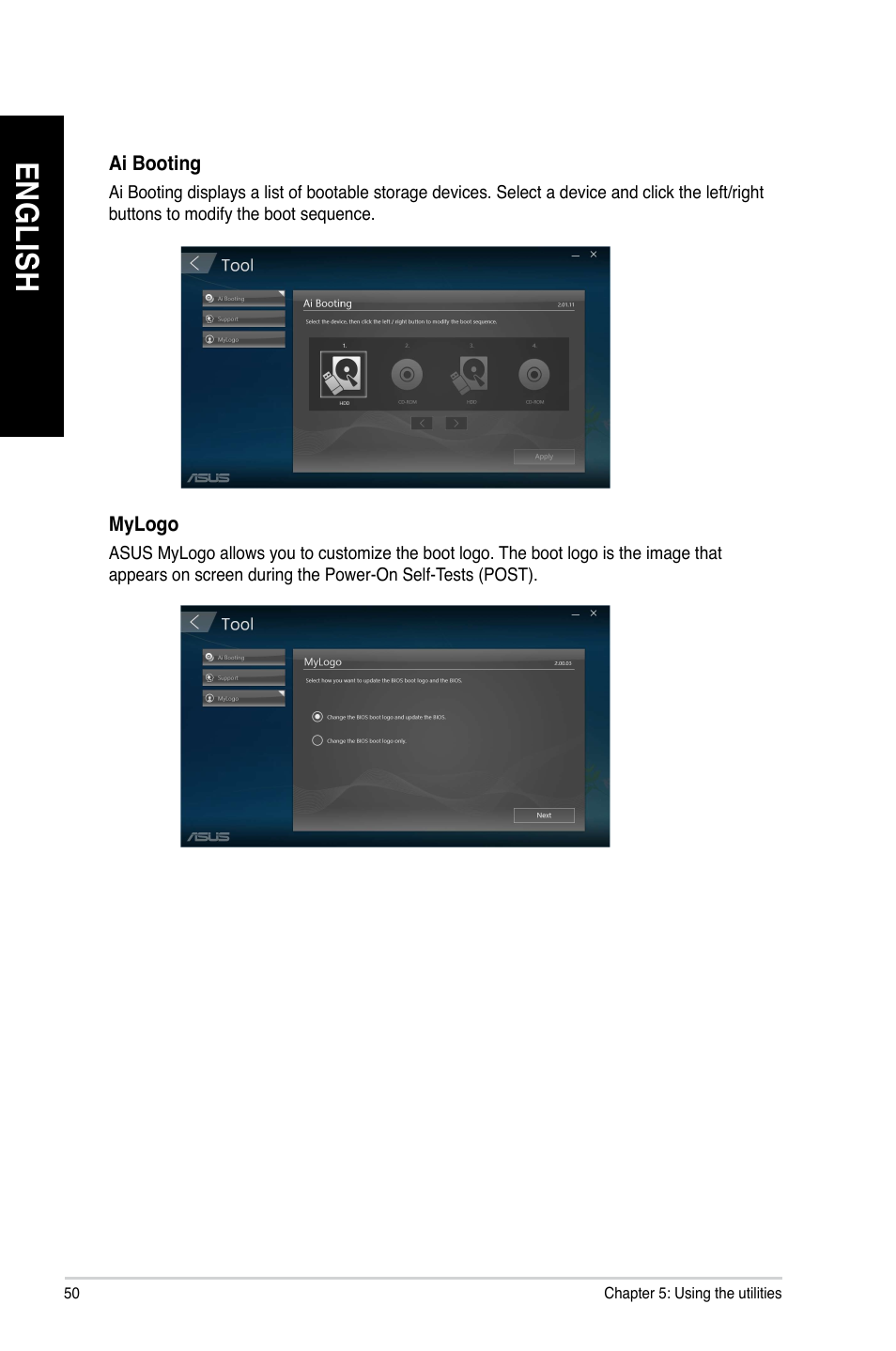 En gl is h en gl is h en gl is h en gl is h | Asus BP1AE User Manual | Page 50 / 100