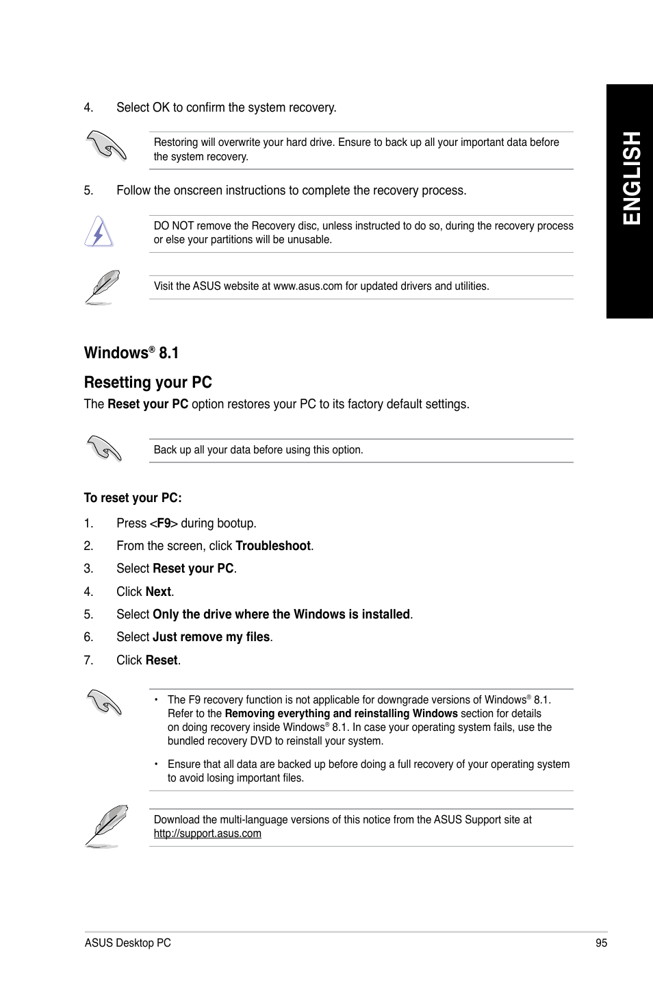 En gl is h en gl is h | Asus BP1AE User Manual | Page 95 / 100