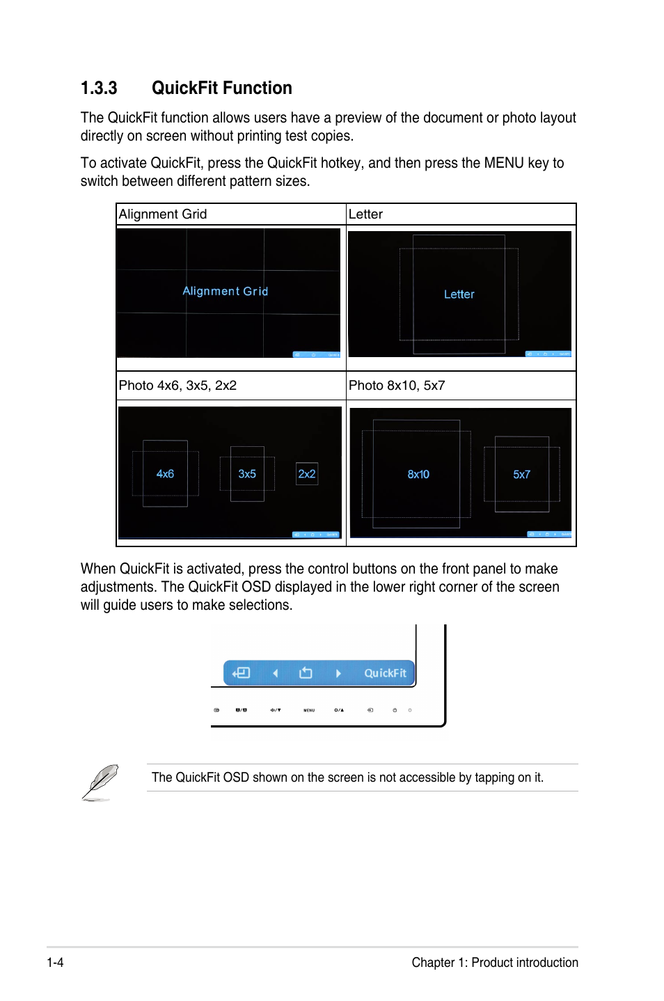 3 quickfit function, Quickfit function -4 | Asus VS278Q User Manual | Page 12 / 25