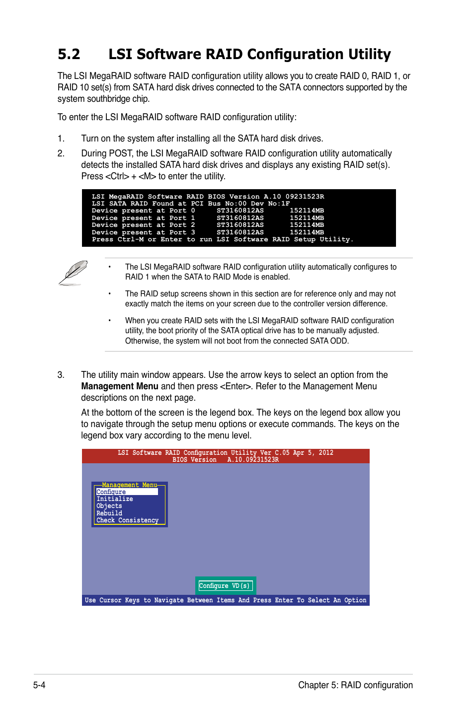 2 lsi software raid configuration utility, Lsi software raid configuration utility -4, 2 lsi software raid configuration utility | Asus ESC2000 G2 User Manual | Page 134 / 226