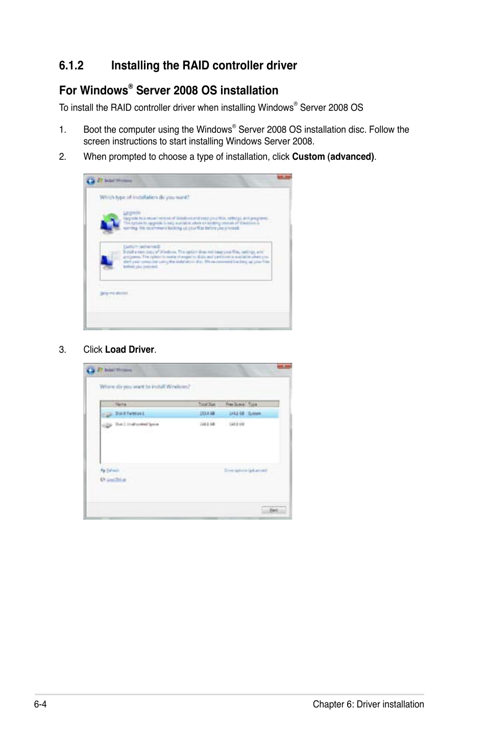 2 installing the raid controller driver, Installing the raid controller driver -4, Server 2008 os installation | Asus ESC2000 G2 User Manual | Page 178 / 226