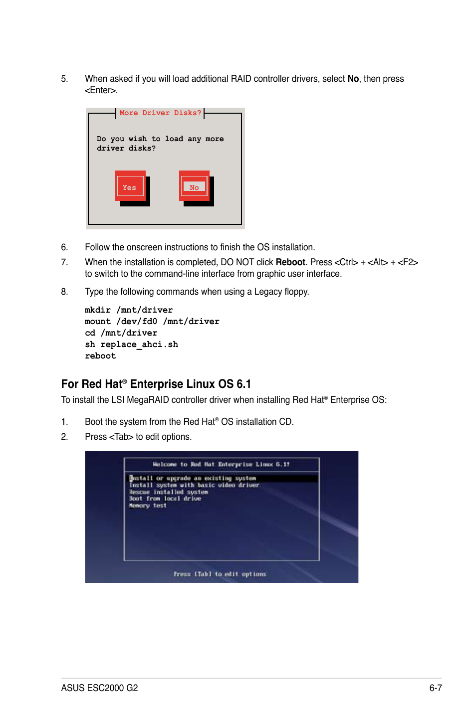 For red hat, Enterprise linux os 6.1 | Asus ESC2000 G2 User Manual | Page 181 / 226