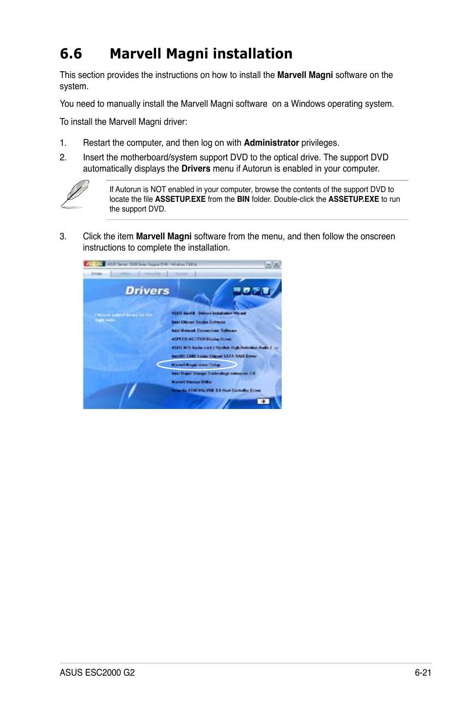 6 marvell magni installation, Marvell magni installation -21 | Asus ESC2000 G2 User Manual | Page 195 / 226