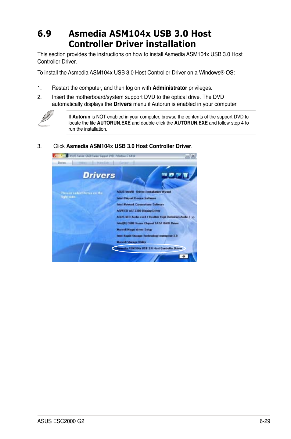 Asmedia asm104x usb 3.0 host controller driver, Installation -29 | Asus ESC2000 G2 User Manual | Page 203 / 226