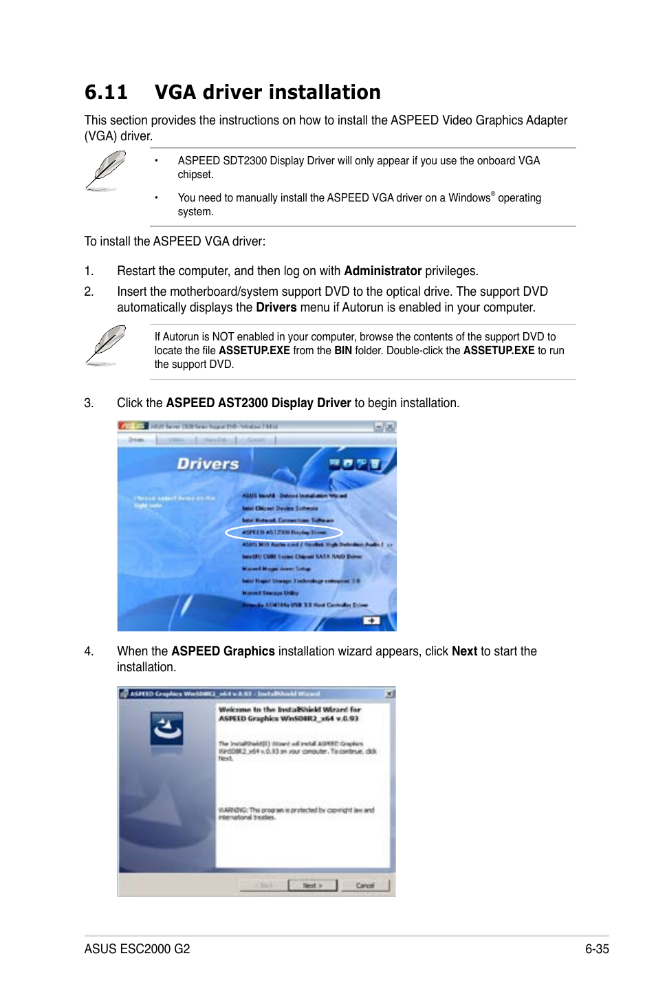 11 vga driver installation, 11 vga driver installation -35 | Asus ESC2000 G2 User Manual | Page 209 / 226