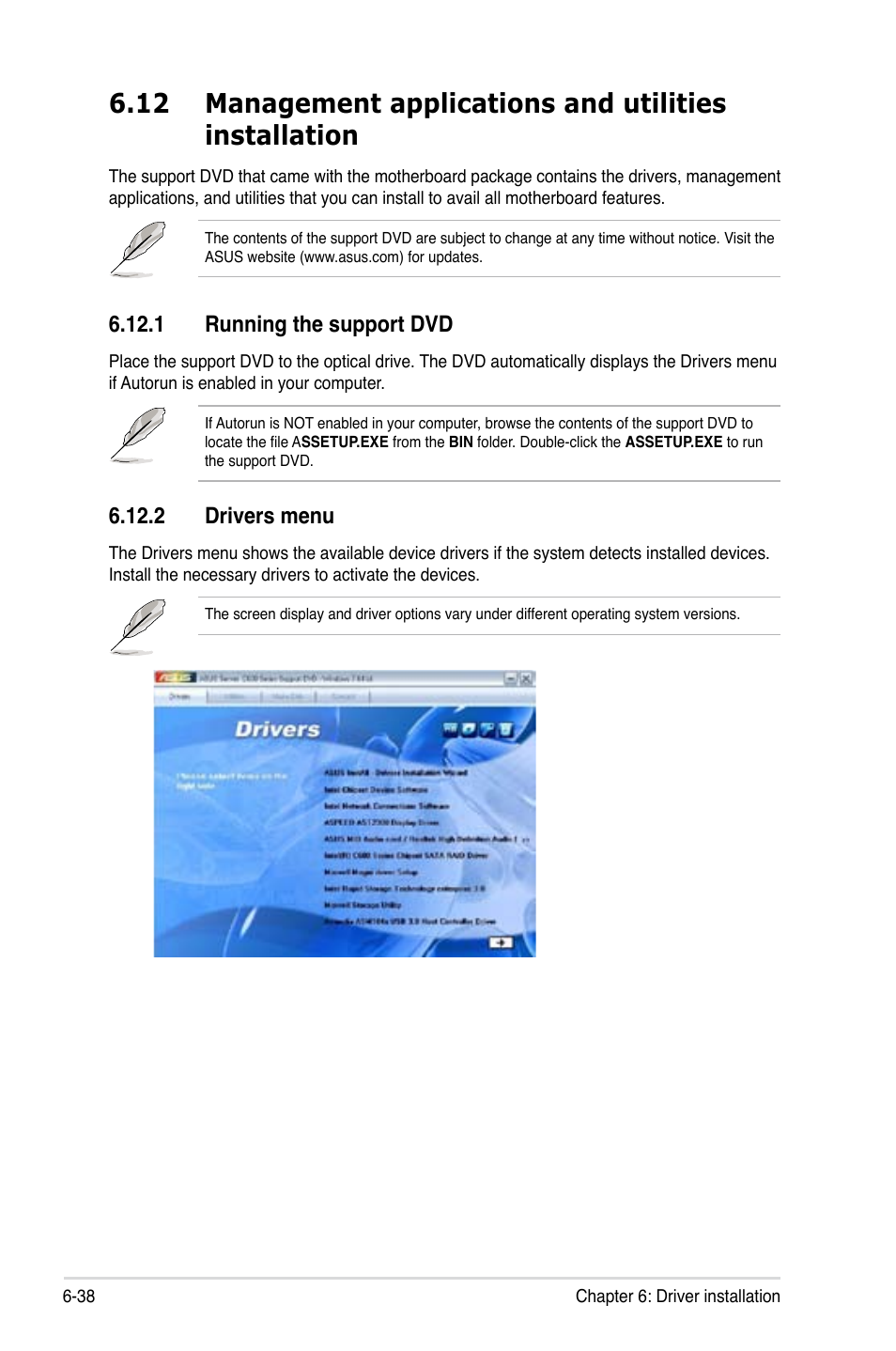 1 running the support dvd, 2 drivers menu | Asus ESC2000 G2 User Manual | Page 212 / 226