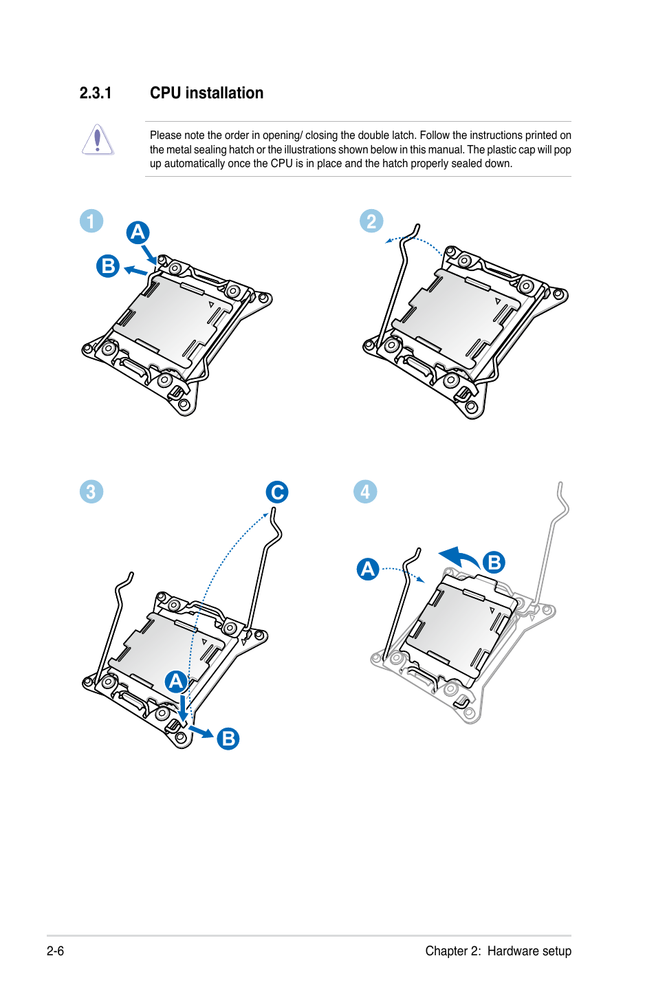 1 cpu installation, Cpu installation -6 | Asus ESC2000 G2 User Manual | Page 26 / 226