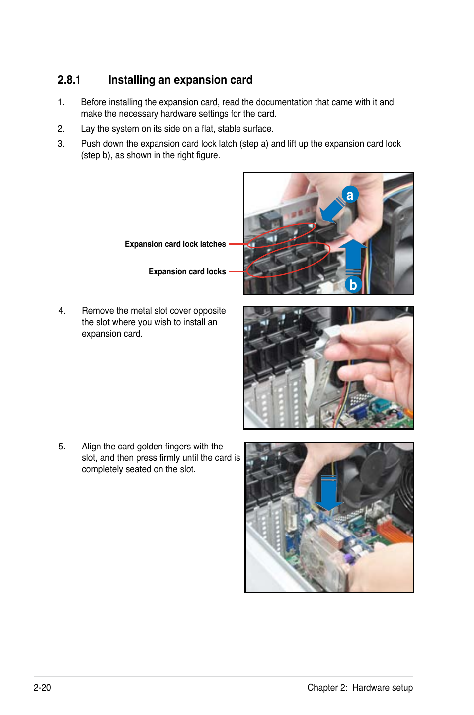 1 installing an expansion card, Installing an expansion card -20 | Asus ESC2000 G2 User Manual | Page 40 / 226