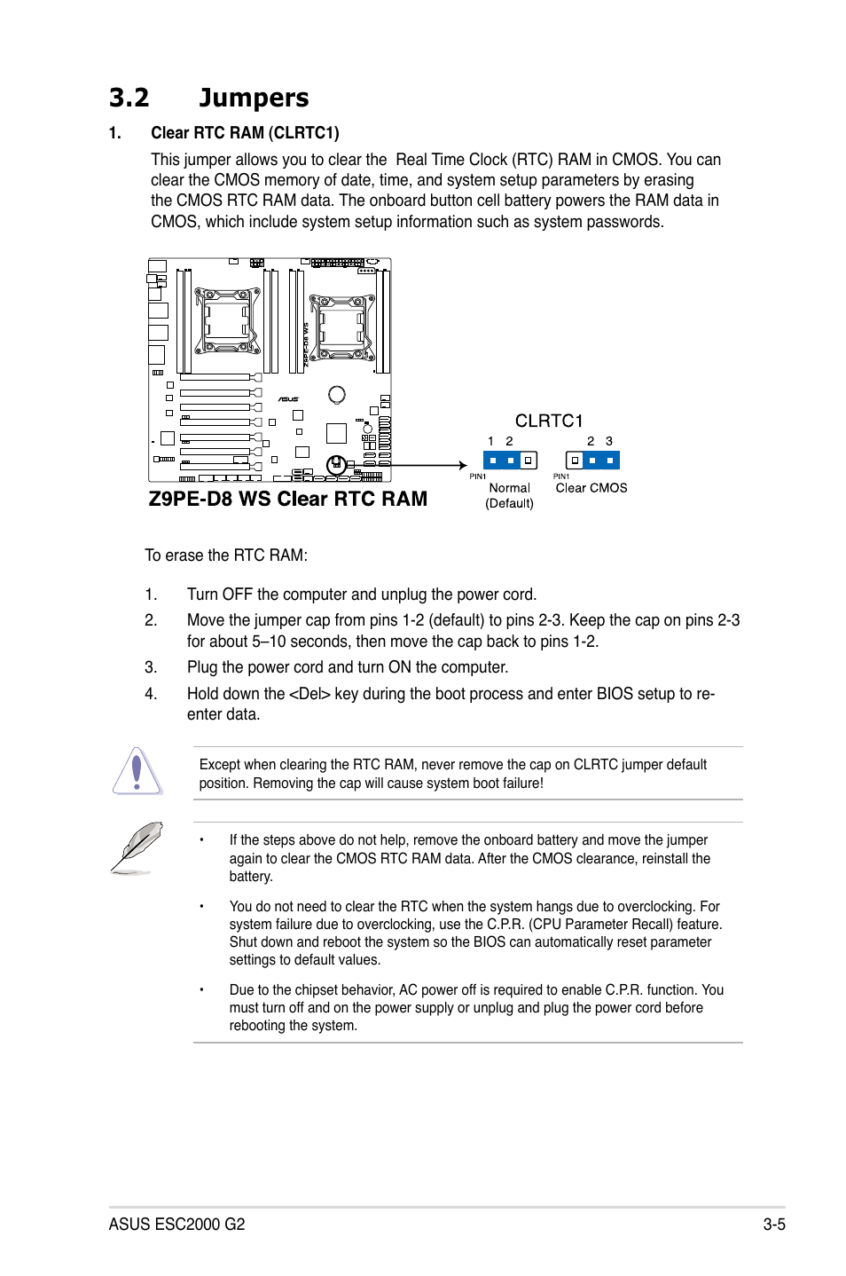 2 jumpers, Jumpers -5 | Asus ESC2000 G2 User Manual | Page 53 / 226