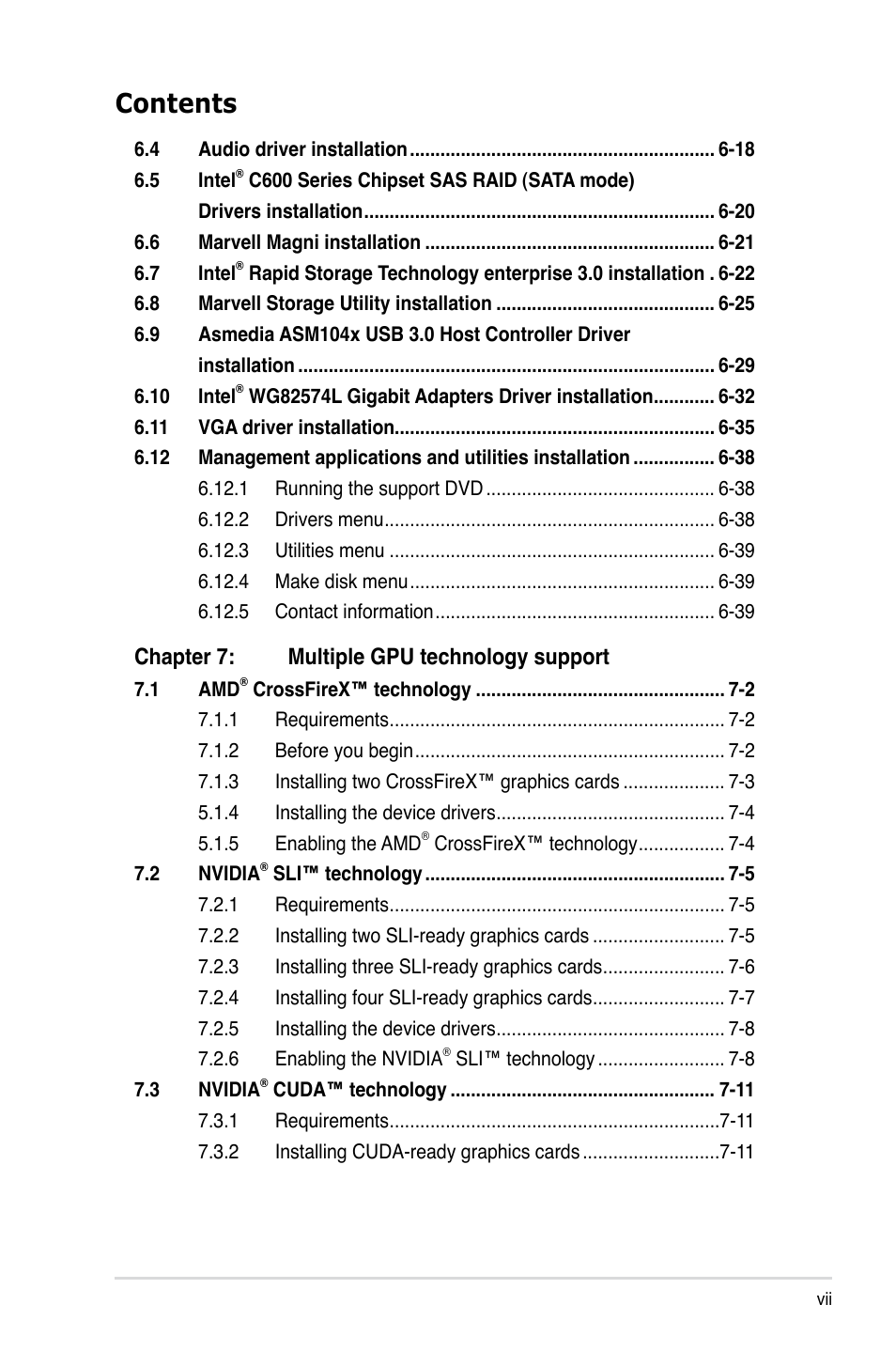 Asus ESC2000 G2 User Manual | Page 7 / 226