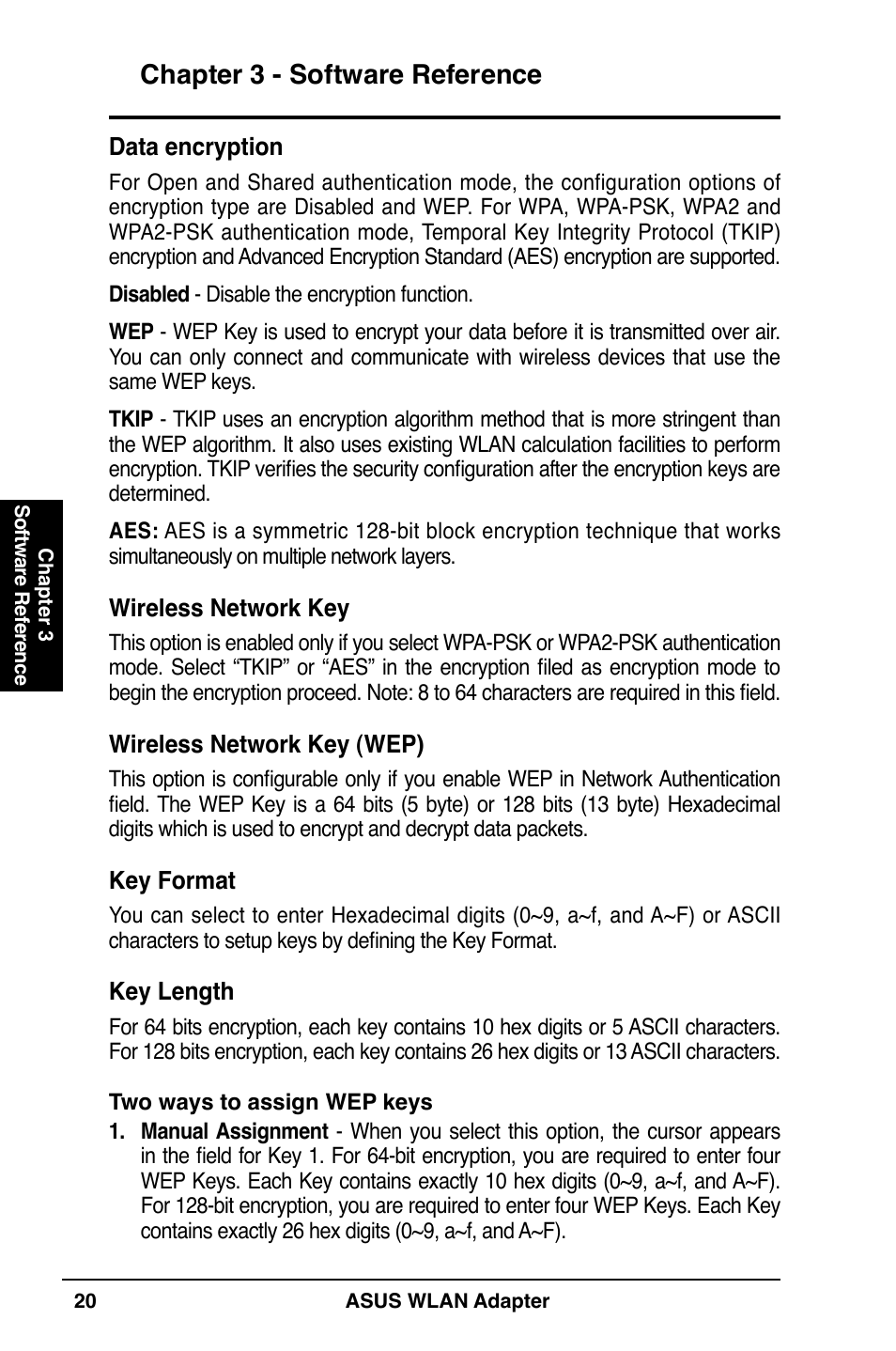 Chapter 3 - software reference | Asus WL-160N User Manual | Page 20 / 38