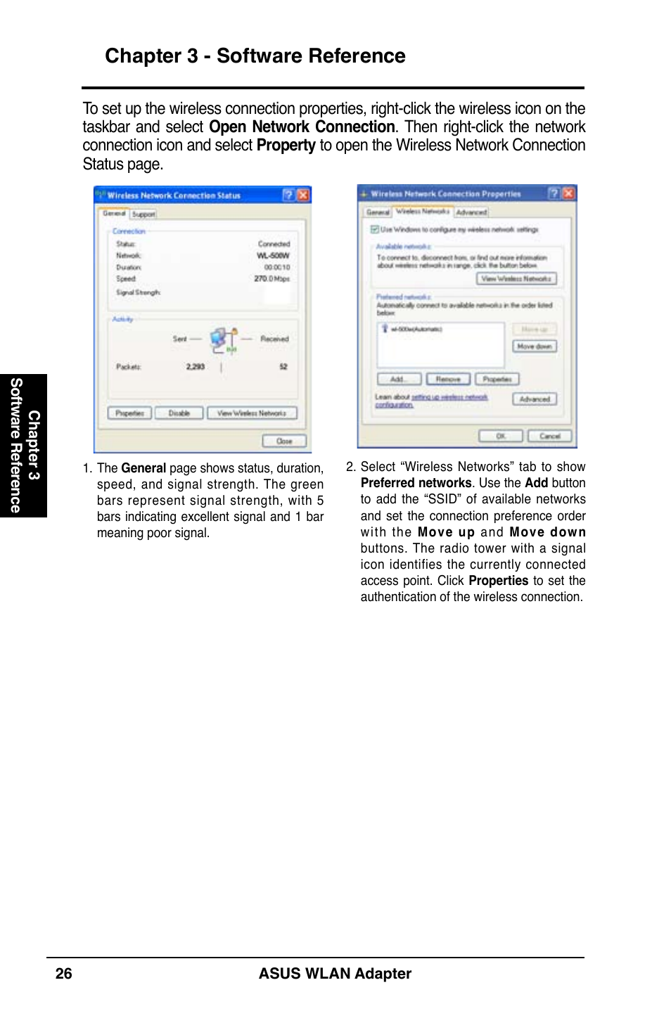 Chapter 3 - software reference | Asus WL-160N User Manual | Page 26 / 38