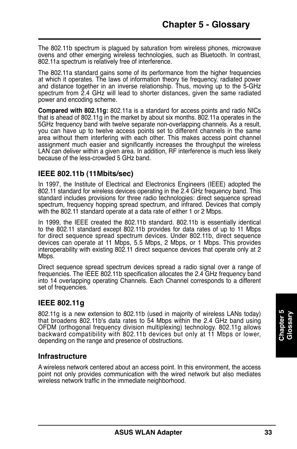 Chapter 5 - glossary | Asus WL-160N User Manual | Page 33 / 38