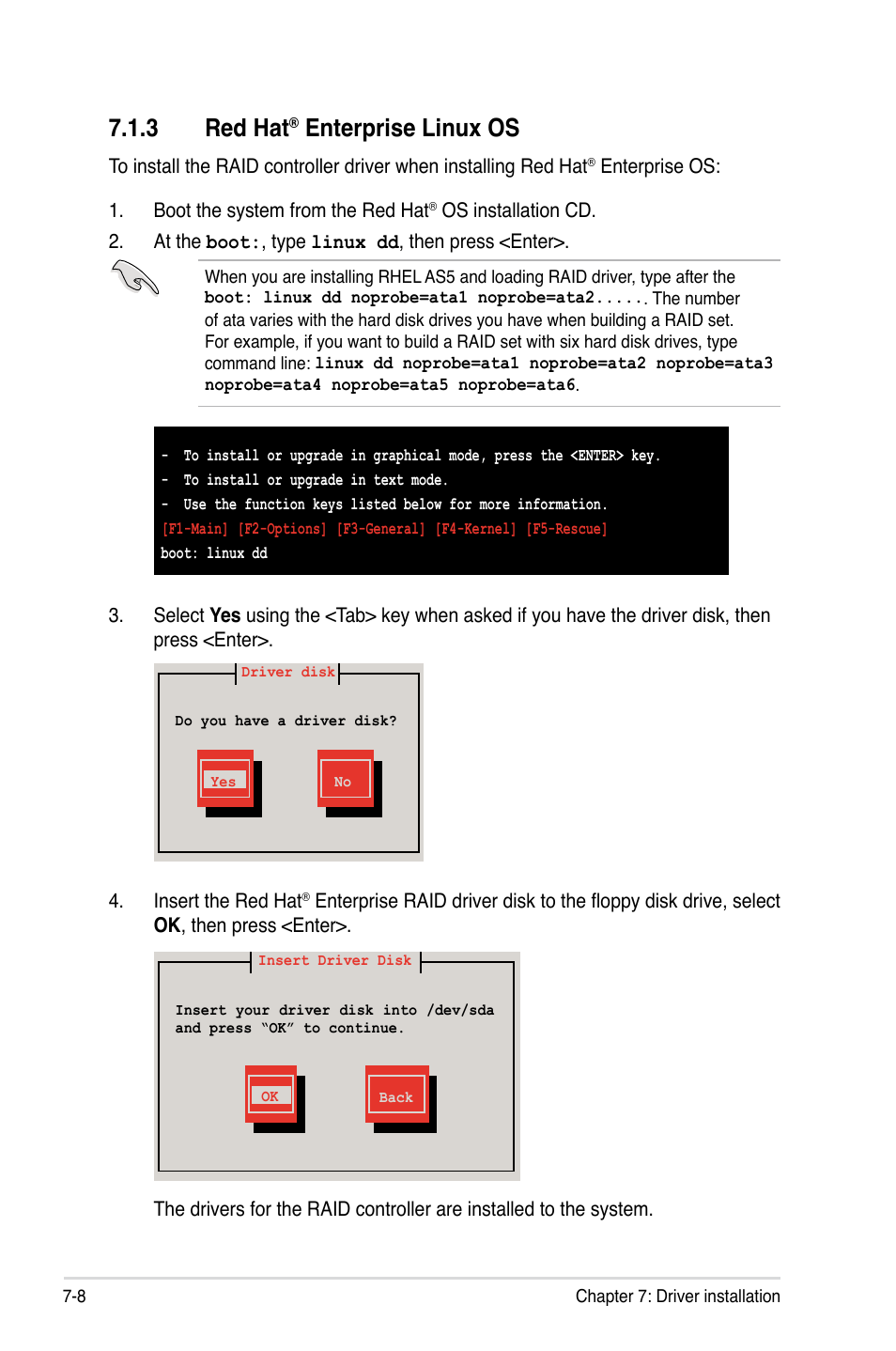 3 red hat® enterprise linux os, Red hat, Enterprise linux os -8 | 3 red hat, Enterprise linux os | Asus TS700-E6/RS8 User Manual | Page 150 / 166