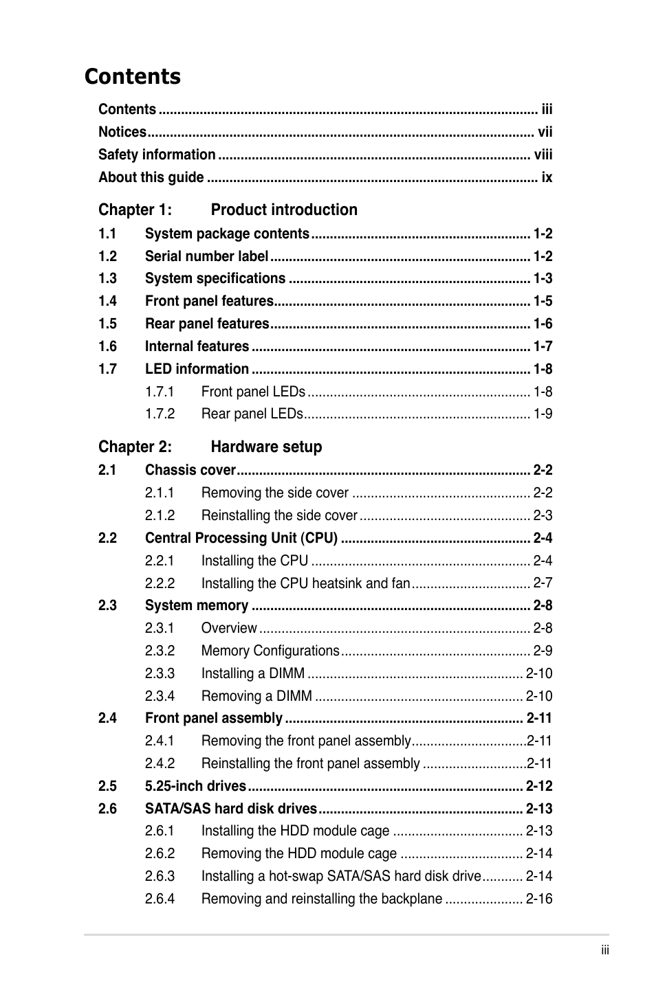 Asus TS700-E6/RS8 User Manual | Page 3 / 166