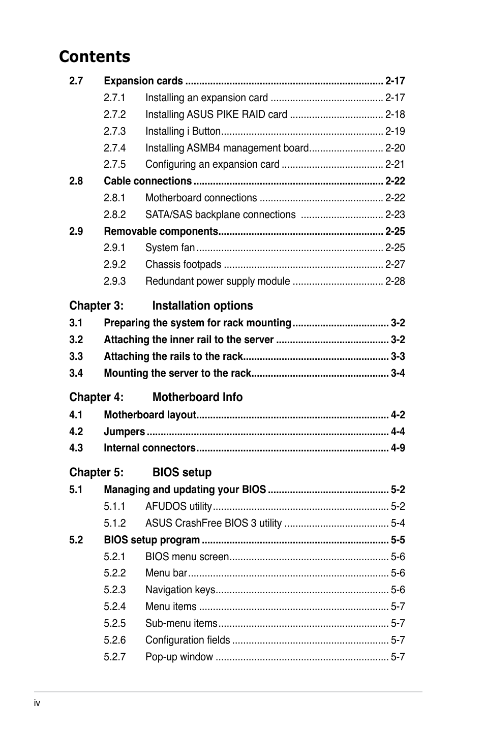 Asus TS700-E6/RS8 User Manual | Page 4 / 166