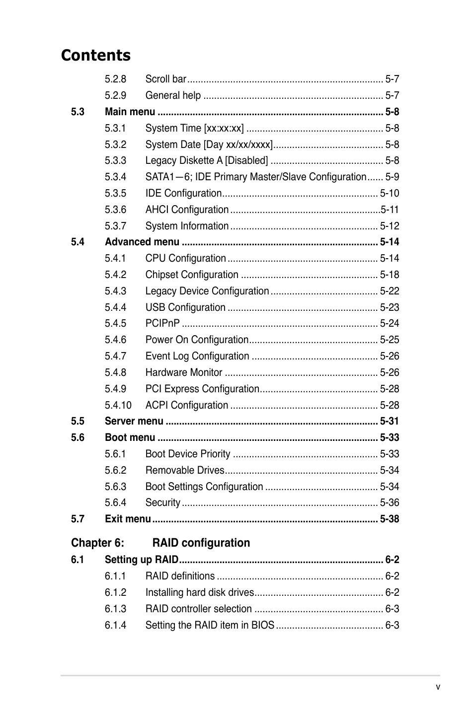 Asus TS700-E6/RS8 User Manual | Page 5 / 166
