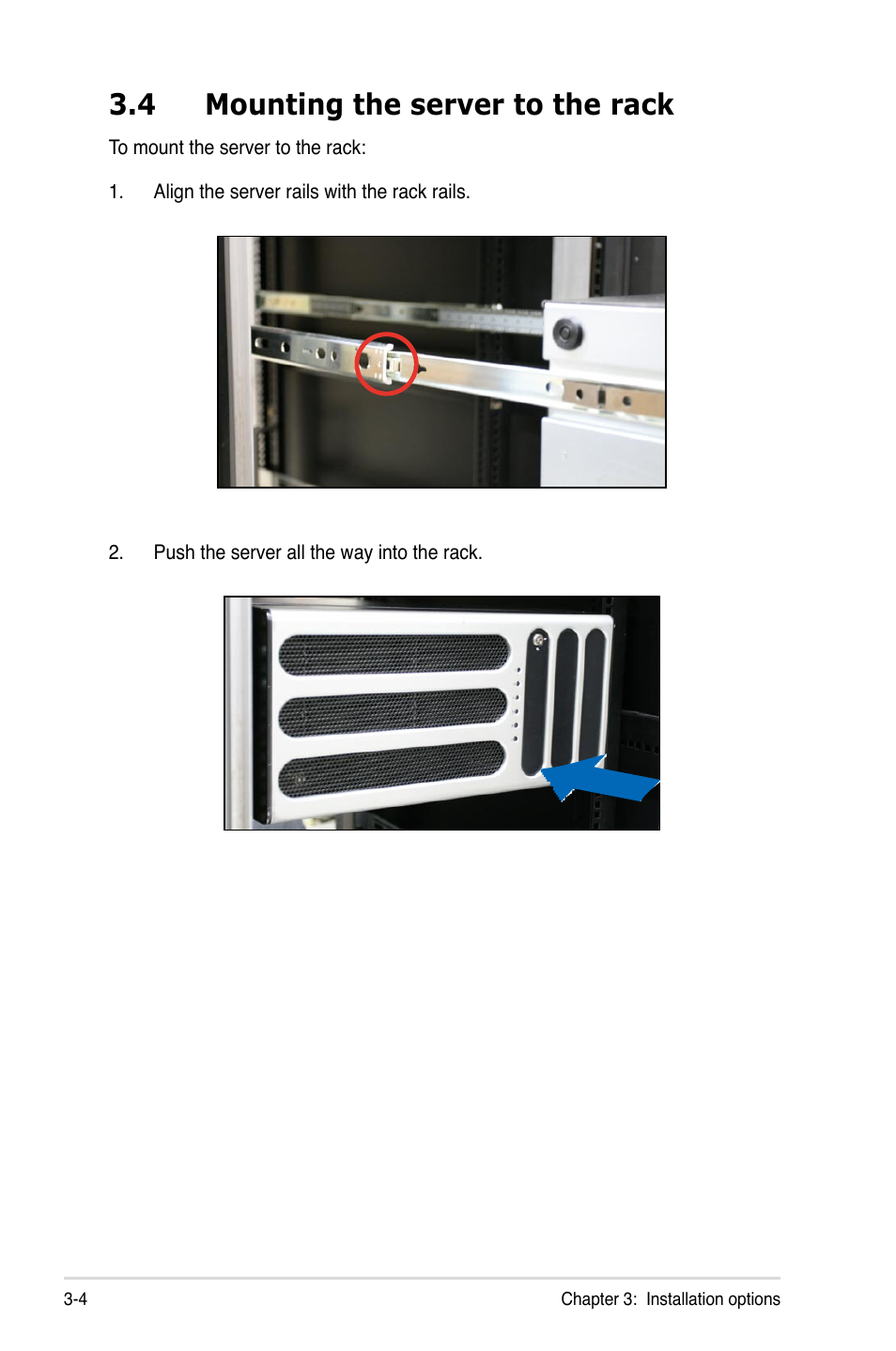 4 mounting the server to the rack, Mounting the server to the rack -4 | Asus TS700-E6/RS8 User Manual | Page 52 / 166