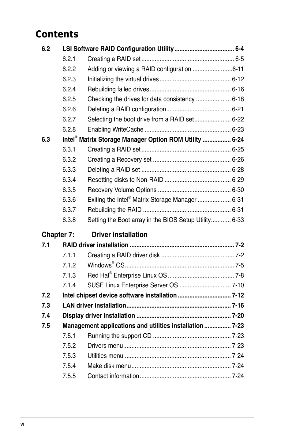 Asus TS700-E6/RS8 User Manual | Page 6 / 166