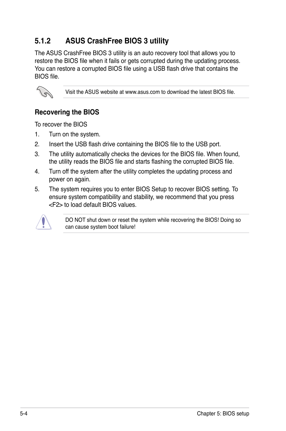 2 asus crashfree bios 3 utility, Asus crashfree bios 3 utility -4 | Asus TS700-E6/RS8 User Manual | Page 74 / 166