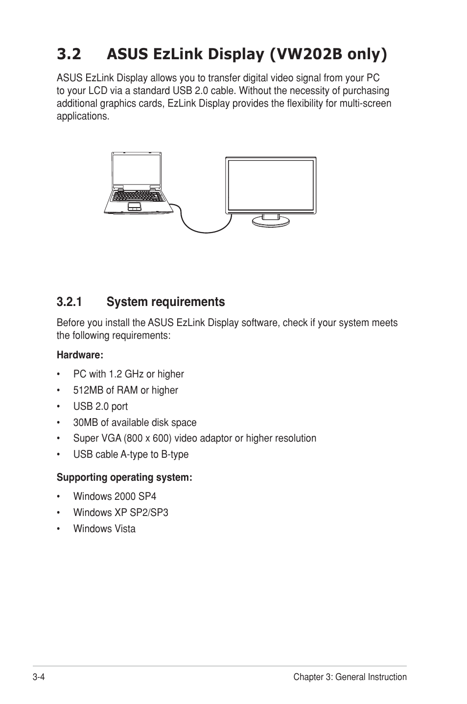 2 asus ezlink display (vw202b only) | Asus VW202TR User Manual | Page 20 / 28